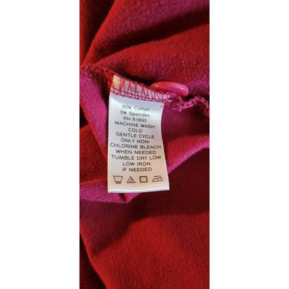 Denim & Co Womens Button Up Sweater Size XL Pink Cardigan Long Sleeve Stretch - Picture 4 of 4